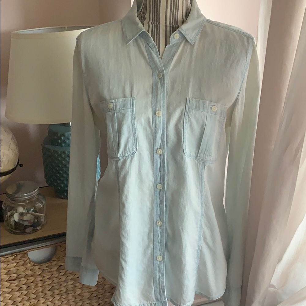 LOFT Petites Denim Button Down